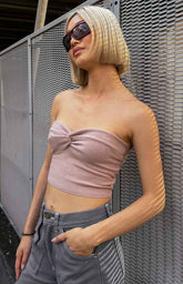 Jessica Latte Twist Front Bandeau Top